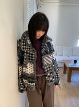 Pitanne Dot Patch Knit Cardigan Jacket