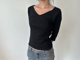 Vネック ハーフTシャツ