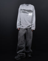 BBD ヒデンスローガンピグメントロングTシャツ（グレー）