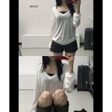 [TENCEL]ミスト フロー Vネック T