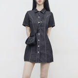 hoz stitch denim dress