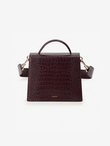 LAZEL MINI CROC ショルダーレザーバッグ / Wani Burgundy