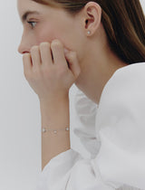 26SS★ Essence Silver (W) Moissanite Flower Dainty Bracelet