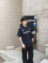 No.1744 ストライプジャージーPKハーフT