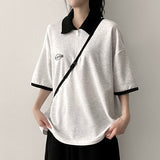 ライトハーフジップアップカラーリングカラーショーツスリーブTシャツ