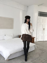Unbal zipper loose knit