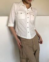Daen Pocket Button Collar 7-Sleeve T-Shirt