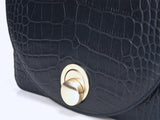 ISLE MINI CROC ショルダーレザーバッグ / Wani Navy