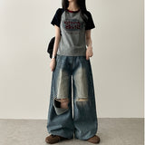 Rocklet color raglan short-sleeve t-shirt