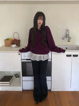 Nuan Daily V-Neck Label Loose Fit Knit