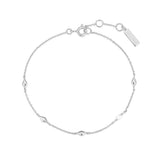 シルバーマルチダイヤモンドシェイプステーションロジウムプレーティング + 925シルバーブレスレット B066-03H