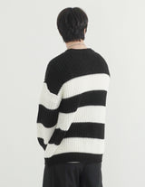 Damage Stripe Over-fit Knit