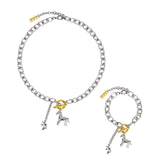 [SET] ベビーポニードロップチェーンサージカルネックレス+ ブレスレット