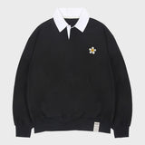 [UNISEX] フラワードット刺繍カラースウェットシャツ