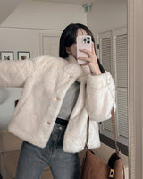 High neck fur jacket
