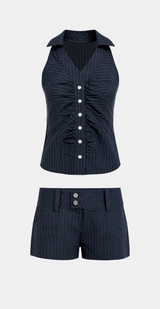 Lene Pinstripe Two Piece Set