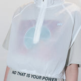 Drawstring hoodie white