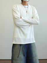 Loose ribbed bony long sleeve 3C