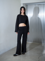 Sweat Cropped Top Black