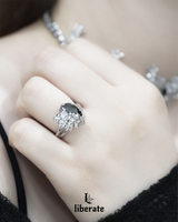 Black Heart Open Ring