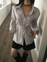beas ribbon strap silk blouse shirt