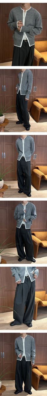 [F/W] Steady stripe two tuck wide pants(2color)
