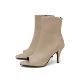 New Open Toe Slim Ankle Heel(Beige)