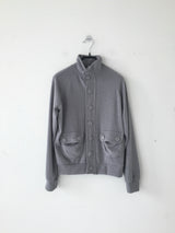 high-neck button cardigan