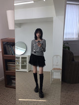 Lace Cancan Mini Skirt (2color)