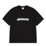 25SS ラフペインティングロゴショートスリーブTシャツ ブラック