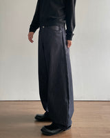 Tartan Curved Denim Pants