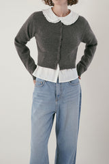 Basic round cardigan_charcoal