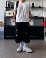 AO cross embroidery Bermuda sweatpants