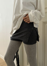 KNIT EYELET SKIRT SHORTS