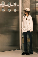 Flower Patterned Logo Long Sleeve