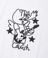 CAVISH X LELBO BROWN GLITTER RINGER SS TEE WHITE(CV2FMUT546C)