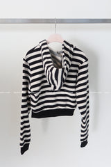 Tsuki Stripe Hooded Zip-Up Jacket