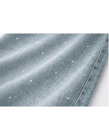Celeste Glitter Hotfix Denim Pants Light Blue