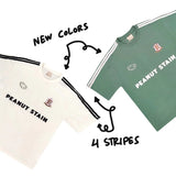 PEANUT STAIN - 4ストライプ アーム ブラック オーバーサイズ Tシャツ
