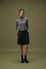 Boy wool half pants (Black)