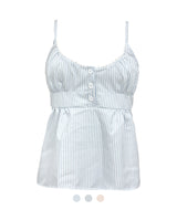 Margaret Stripe Shirred Sleeveless Top