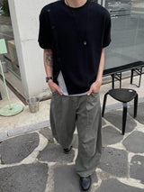 Deep Pleat Curved Cotton Pants