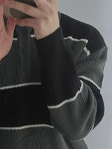 Awesome College Border Collar Knit (4color)