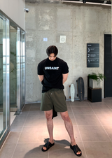 Aubre Unstint Lettering Muscle Fit Short Sleeve