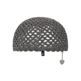 Heart Chain Crochet Short Beanie / Gray