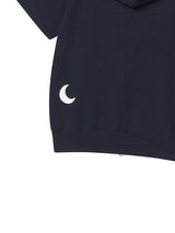 NY APLIQUE SS HOOD ZIP UP NAVY