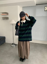 Kiyan Collar Stripe Over Long Sleeve Tee