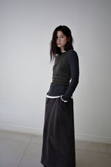 Corduroy maxi skirt, Charcoal