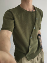 diagonal slick cardigan(4colors)