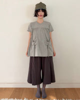 Button Pintuck Tee (2colors)